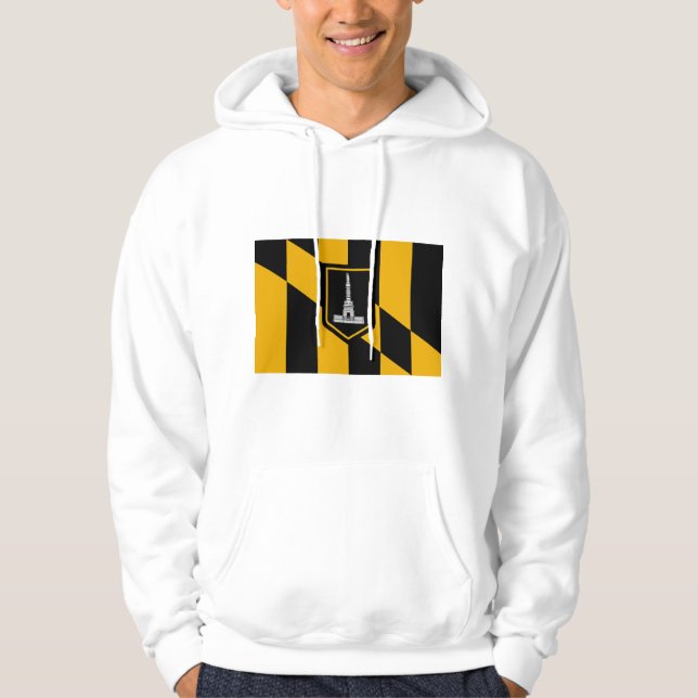 Hooded Sweatshirt with Flag of Baltimore, Maryland (Front)
