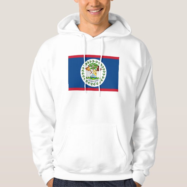 Hooded Sweatshirt with Flag of Belise (Front)