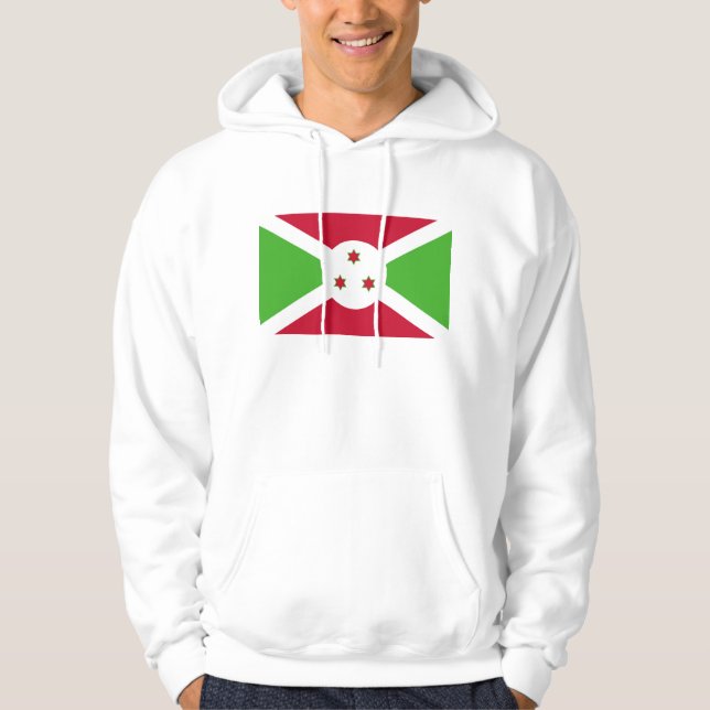 Hooded Sweatshirt with Flag of Burundi (Front)