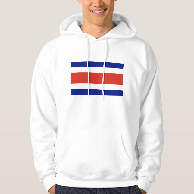 Hooded Sweatshirt with Flag of Costa Rica (Front)