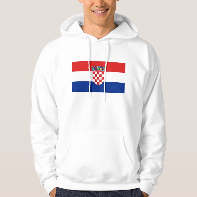 Hooded Sweatshirt with Flag of Croatia (Front)