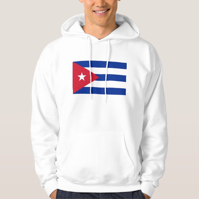 Hooded Sweatshirt with Flag of Cuba (Front)