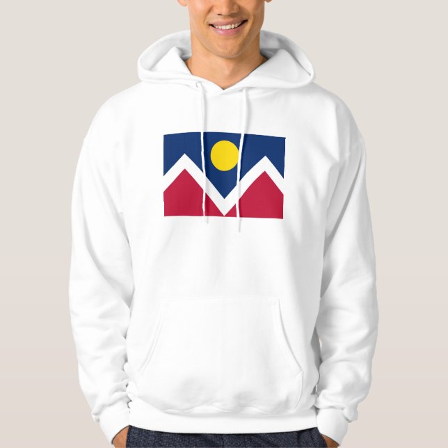 Hooded Sweatshirt with flag of Denver (Front)