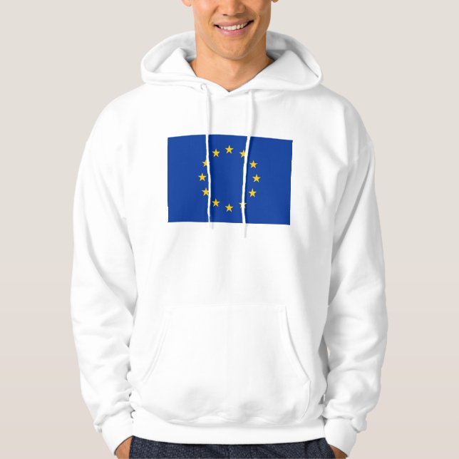 Hooded Sweatshirt with Flag of European Union (Front)