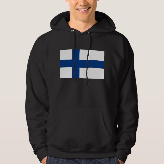 Hooded Sweatshirt with Flag of Finland (Front)