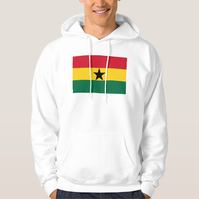 Hooded Sweatshirt with Flag of Ghana (Front)