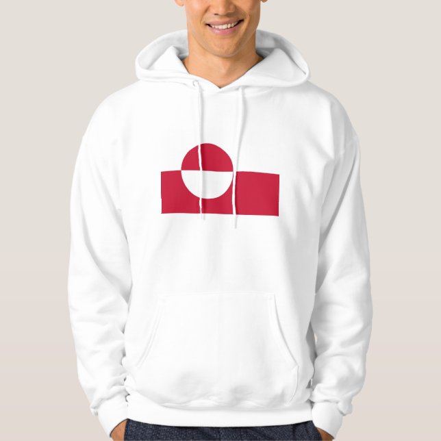Hooded Sweatshirt with Flag of Greenland (Front)