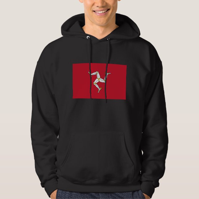 Hooded Sweatshirt with Flag of Isle of Man (Front)
