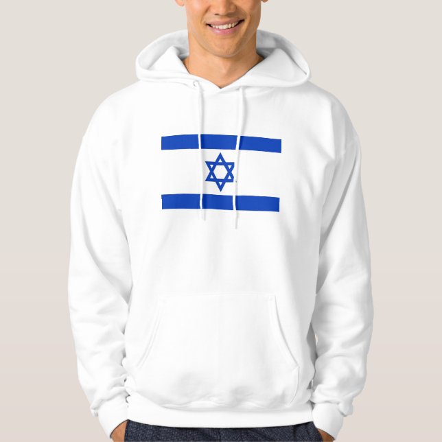 Hooded Sweatshirt with Flag of Israel (Front)