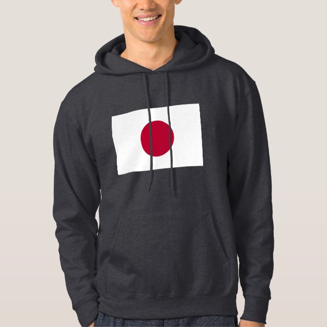 Hooded Sweatshirt with Flag of Japan (Front)