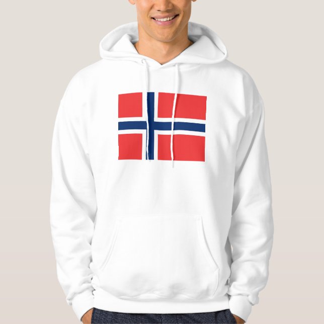 Hooded Sweatshirt with Flag of Norway (Front)