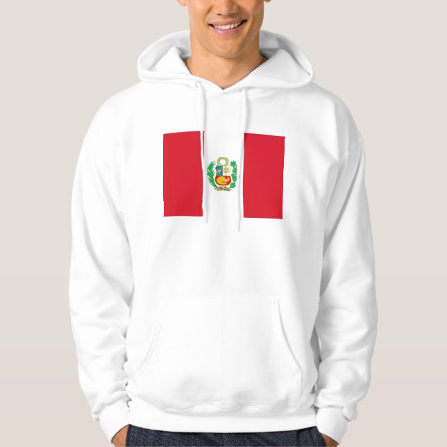 Hooded Sweatshirt with Flag of Peru (Front)