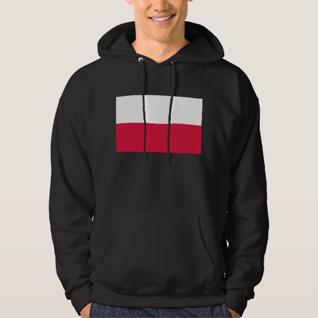 Hooded Sweatshirt with Flag of Poland (Front)