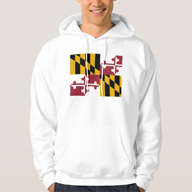 Hooded Sweatshirt with Maryland flag (Front)