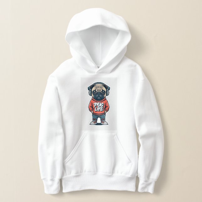 Hoodie cool hip hop dog illustration (Laydown)