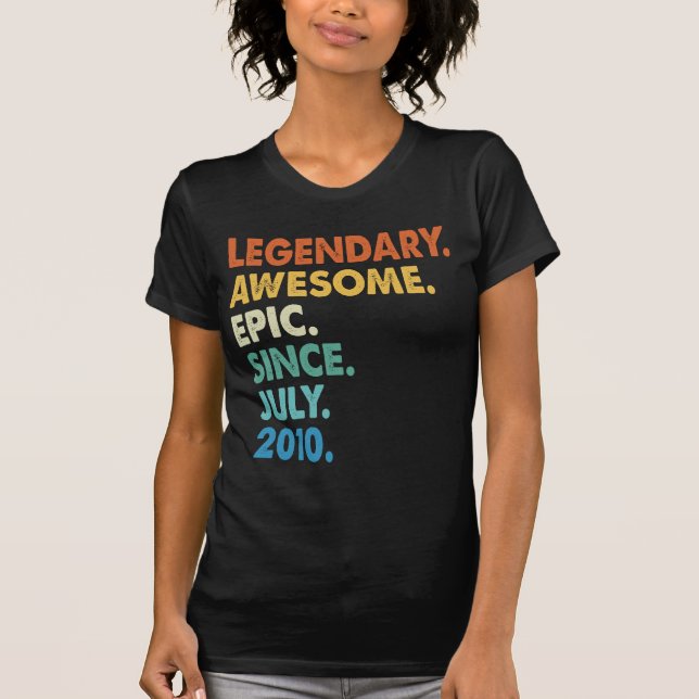 Hoodie For Youth, Legendary Awesome Epic Since Jul T-Shirt (Front)