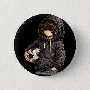 Hoodie Style Rock On Soccer Footll 6 Cm Round Badge