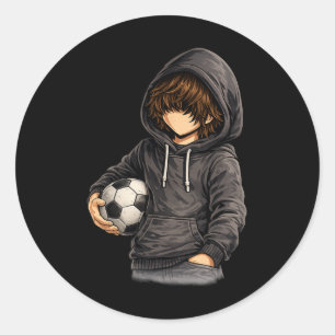 Hoodie Style Rock On Soccer Footll Classic Round Sticker