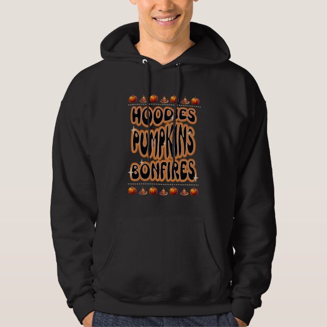 Hoodies Pumpkins Bonfires Retro Fall (Front)