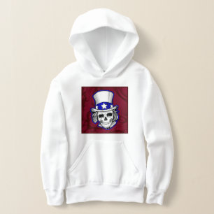 Hoodies Sweatshirts - Tattoo Skull Wearing Hat