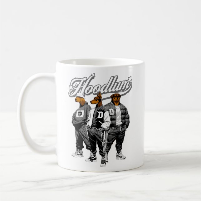 Hoodlum Pack – Streetwear Dog Gang Graphic Tee Coffee Mug (Left)
