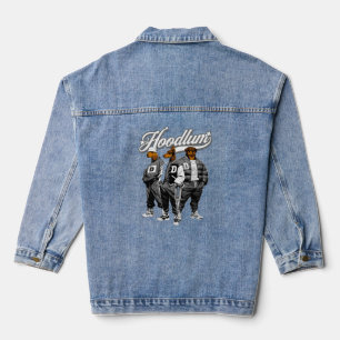 Hoodlum Pack – Streetwear Dog Gang Graphic Tee Denim Jacket