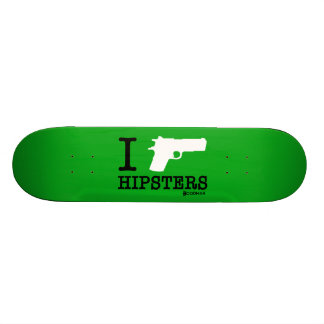 Hoodman "I Shoot Hipsters" Green Skateboard