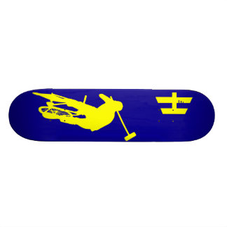 Hoodman "Polo" Blue Yellow Skateboard