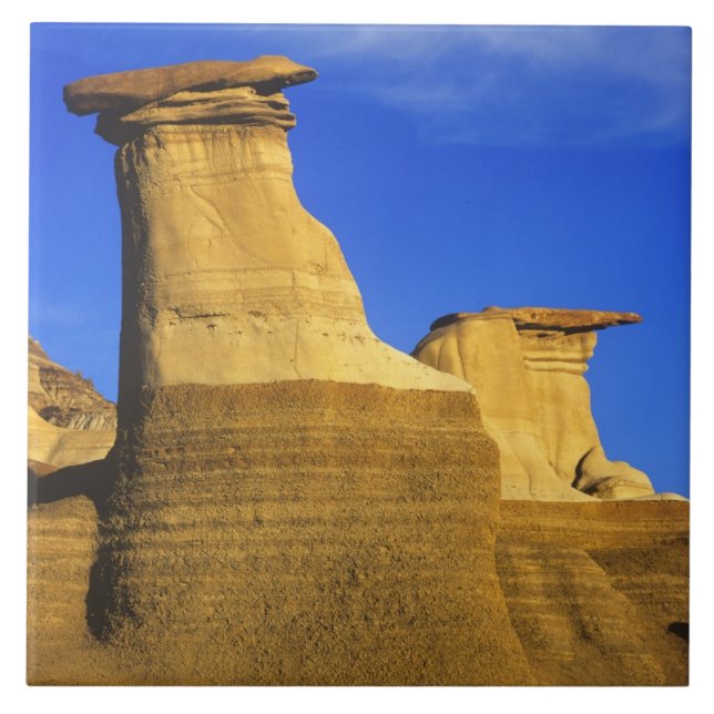 Hoodoos at Drumheller Alberta, Canada 2 Ceramic Tile (Front)