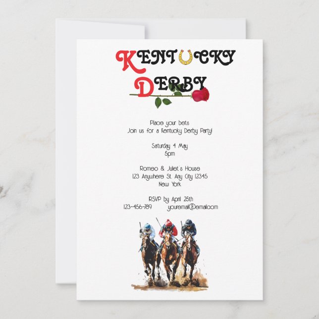 Hoof Kentucky Derby Invitation (Front)