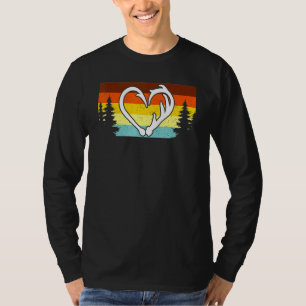 Hook And Antler Fisherman Hunter Heart T-Shirt