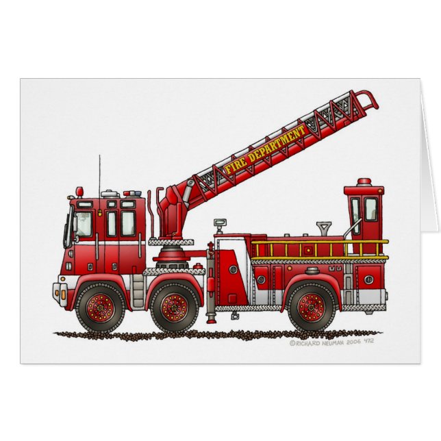 Hook and Ladder Fire Truck (Front Horizontal)