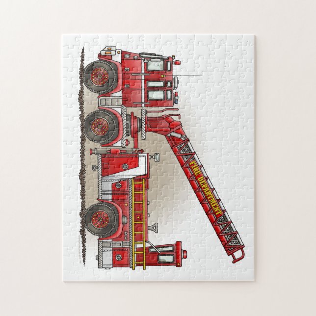 Hook and Ladder Fire Truck Jigsaw Puzzle (Vertical)