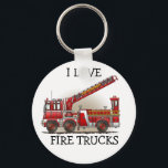 Hook and Ladder Fire Truck Keychain ILFT<br><div class="desc">This is one of many fire police EMS gifts featuring fire police and EMS vehicle images by artist, Richard Neuman. Every piece of emergency equipment is drawn in high detail yet always has a touch of whimsy. His unique work is in homes and offices in every state and around the...</div>
