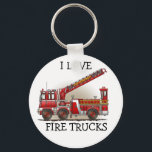 Hook and Ladder Fire Truck Keychain ILFT<br><div class="desc">This is one of many fire police EMS gifts featuring fire police and EMS vehicle images by artist, Richard Neuman. Every piece of emergency equipment is drawn in high detail yet always has a touch of whimsy. His unique work is in homes and offices in every state and around the...</div>