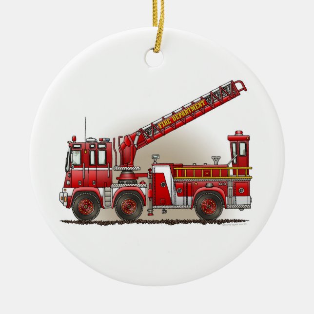 Hook and Ladder Fire Truck Ornament (Front)