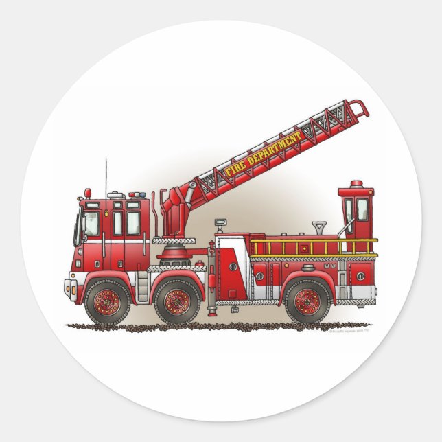 Hook and Ladder Fire Truck Sticker (Front)