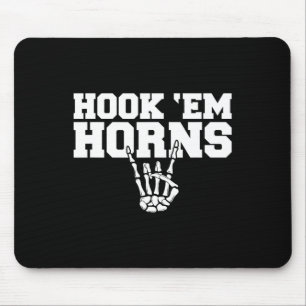Hook em Skeleton Horns Halloween 1 Mouse Pad