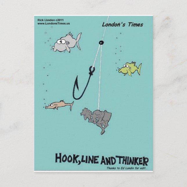 Hook Line & Thinker Funny Gifts Tees & Cards (Front)