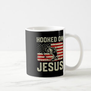 Hook On Jesus Byb Fishing American Flag Religious Coffee Mug