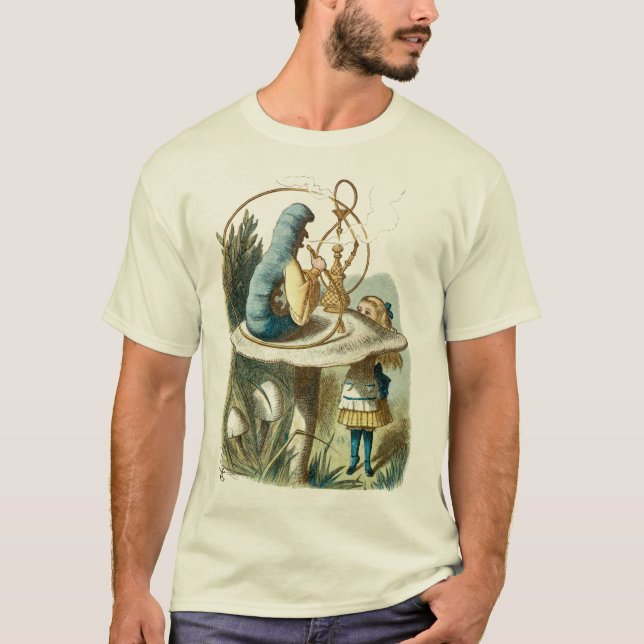 Hookah Caterpillar From Alice In Wonderland T-Shirt (Front)