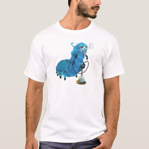 Hookah Smoking Blue Catterpillar T-Shirt