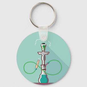 Hookah vector art key ring