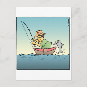 Hooked Fisherman Postcard
