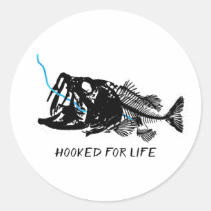 HOOKED FOR LIFE CLASSIC ROUND STICKER