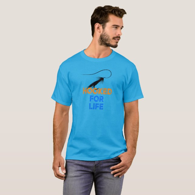 Hooked for Life Fly Fishing T-Shirt (Front Full)