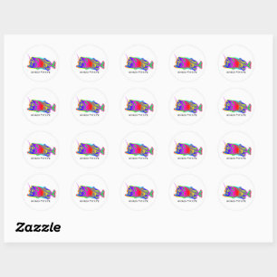 HOOKED FOR LIFE Multi-Colour Classic Round Sticker