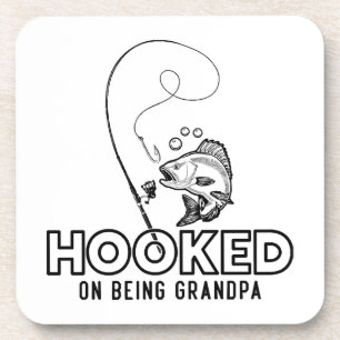 Hooked On Being A Grandpa Coaster