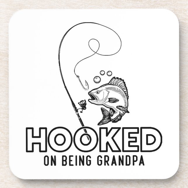 Hooked On Being A Grandpa Coaster (Front)