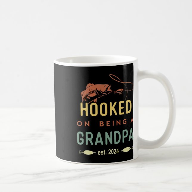Hooked On Being A Grandpa Est 2024 First Time Gran Coffee Mug (Right)